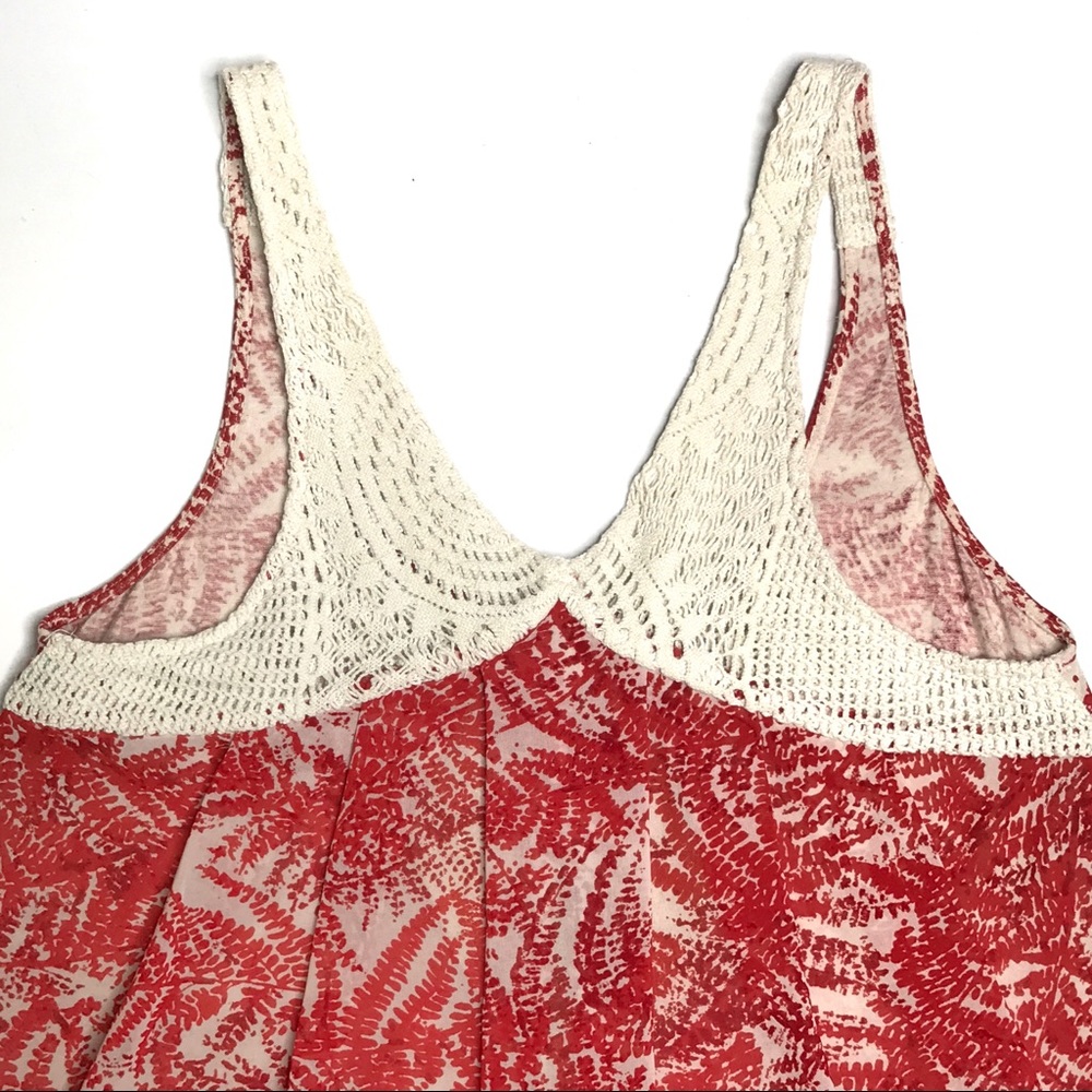Anthropologie Tiny Red & Cream Beekeeper Crochet & Sequin Top Size XS - Picture 6 of 8